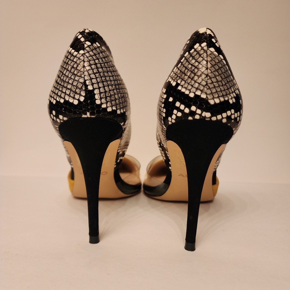 ALDO Serpent Pointed Toe Yellow and Black Pump Heels Size 7.5 - Picture 9 of 12